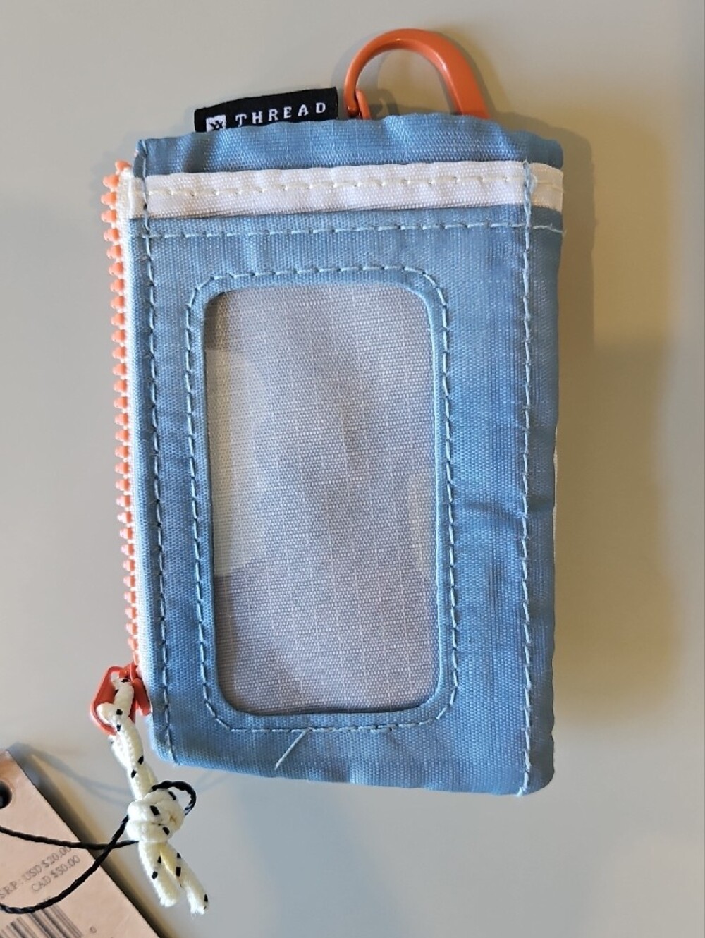 Thread - Carry On - Colorblock Pouch Wallet — Coral, Light Blue & White - NWT - Picture 4 of 6